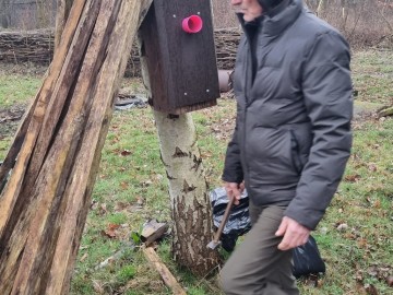 Czyszczenie budek dla dudka w BPK, 