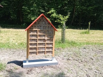 Kolejne działanie realizowane w porozumieniu z UNEP/GRID Warszawa w ramach projektu Re:Generacja Dekada odbudowy siedlisk, założona łąka kwietna i hotele dla zapylaczy, 