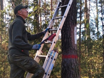 Przegląd i czyszczenie budek dla ptaków w PKMWiW, <p>M. Ignaczak</p>