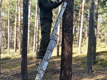 Przegląd i czyszczenie budek dla ptaków w PKMWiW, <p>M. Ignaczak</p>